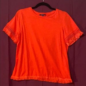 Olivia Sky Women’s Orange T-Shirt w Fray - S